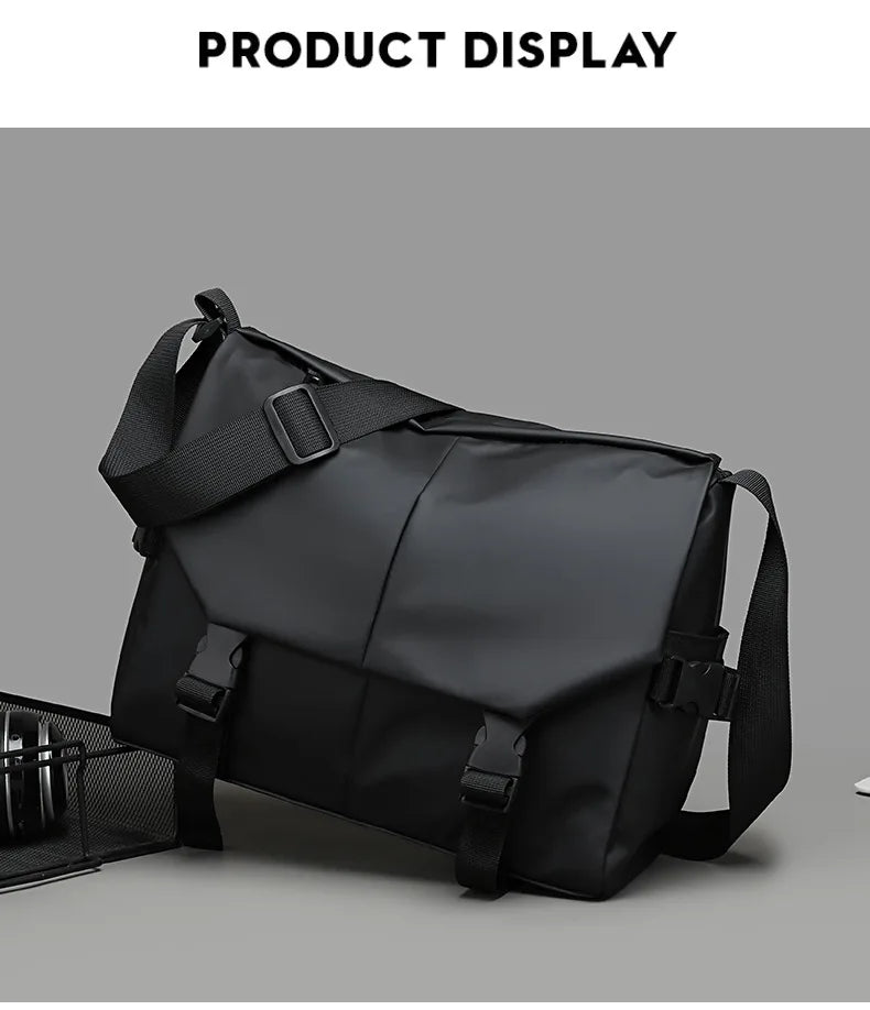Men Motorcycle Cycling Messenger Bags Waterproof Big Crossbody Shoulder Bag Personalized Hip Hop Street Travel Cross Bag Male