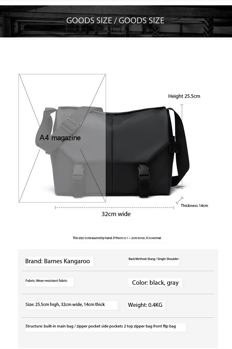 Men Motorcycle Cycling Messenger Bags Waterproof Big Crossbody Shoulder Bag Personalized Hip Hop Street Travel Cross Bag Male