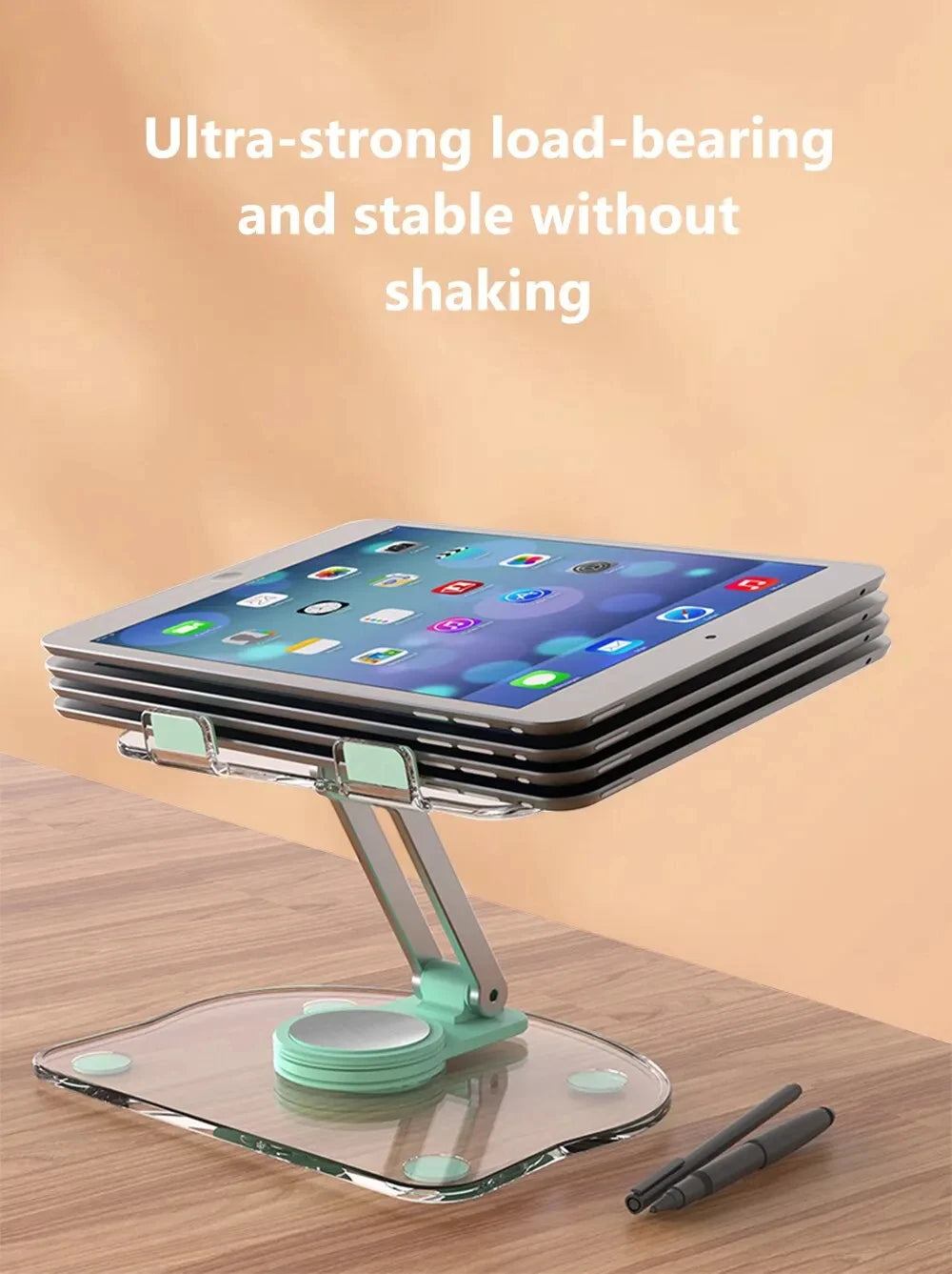 Transparent Rotating Stand Acrylic Plate Desktop Mobile Phone Tablet Universal Live Folding Adjustment Computer Support Stand