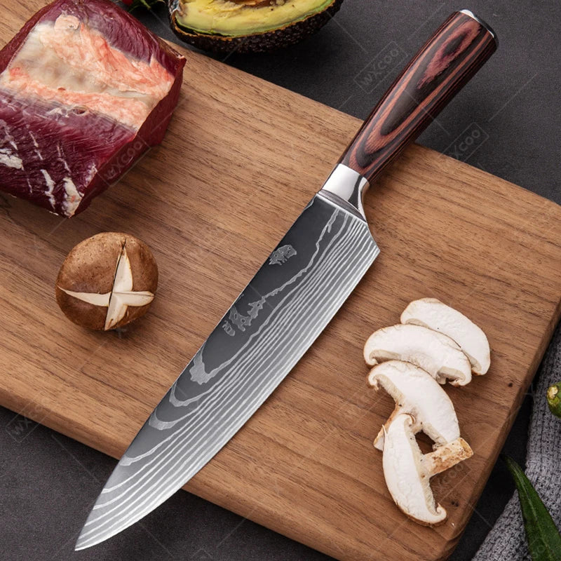 Professiona Japanese Chef Knife Kitchen Knives Santoku Slicing Utility Bread Meat Cleaver Butcher Stainless Steel Cooking Knife