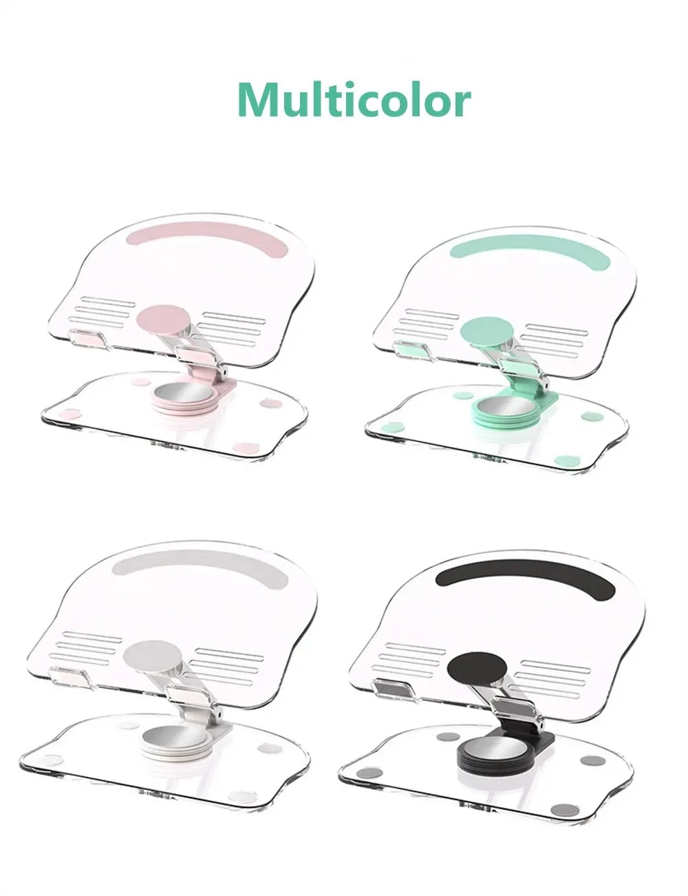 Transparent Rotating Stand Acrylic Plate Desktop Mobile Phone Tablet Universal Live Folding Adjustment Computer Support Stand