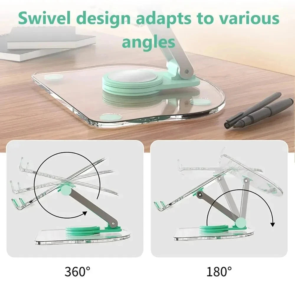 Transparent Rotating Stand Acrylic Plate Desktop Mobile Phone Tablet Universal Live Folding Adjustment Computer Support Stand