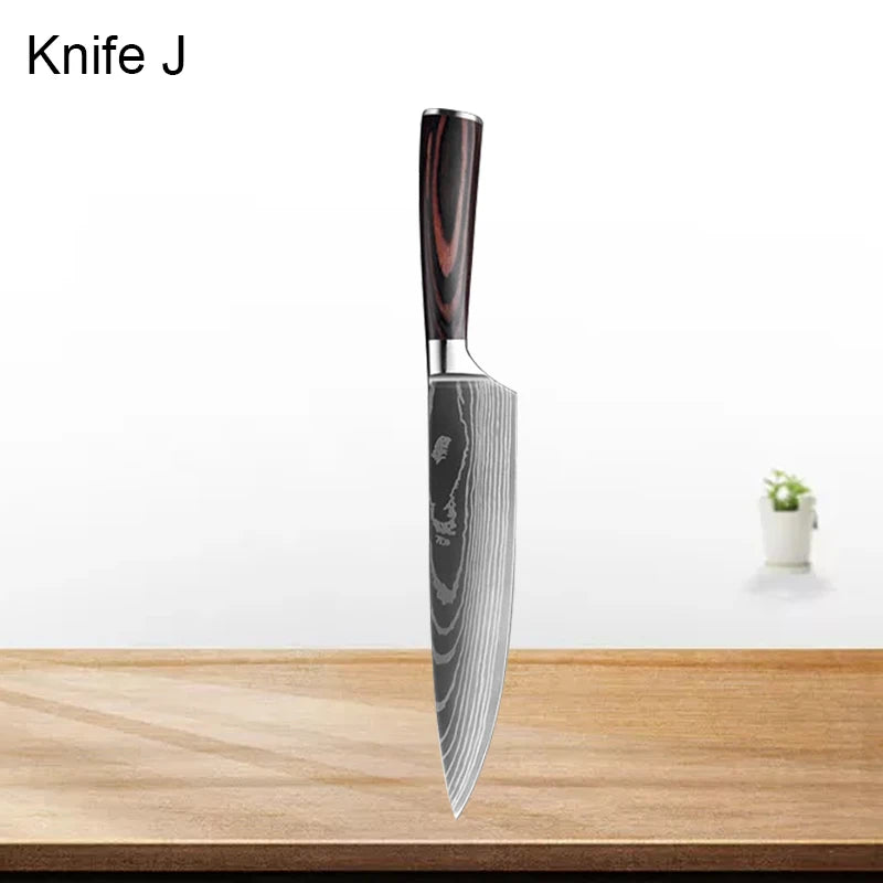 Professiona Japanese Chef Knife Kitchen Knives Santoku Slicing Utility Bread Meat Cleaver Butcher Stainless Steel Cooking Knife