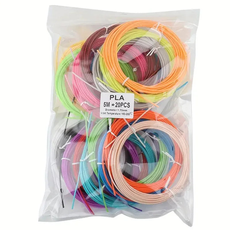 30 Colors 3D Pen Filament 1.75mm PLA, Each Color 16.4 Feet(5m), Total 492 Feet (150m) 3D Pen Filament Refills, Random Color