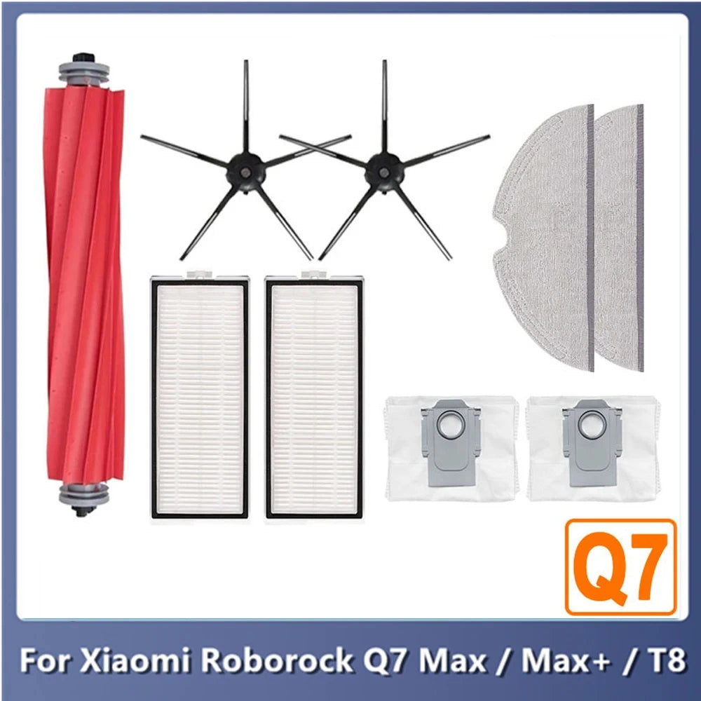 For Xiaomi Roborock Q7 Max,Q7 Max+,Q7 Plus,T8 Replacement Filter Main Side Brush Cloth Dust Bag Parts Vacuum Cleaner Accessories