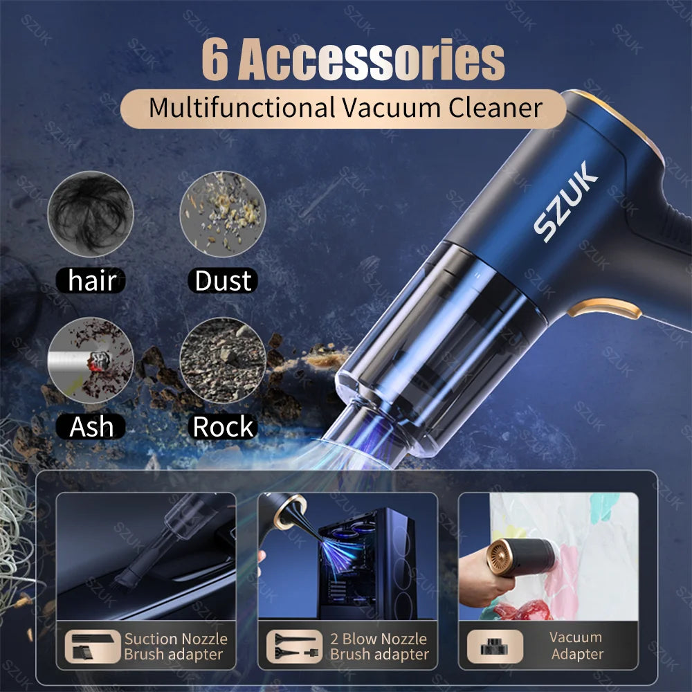 SZUK 2025 Car Vacuum Cleaner New Mini Vacuum Cleaner Strong Suction Wireless Portable Cleaner Handheld vacuum Cleaner for car