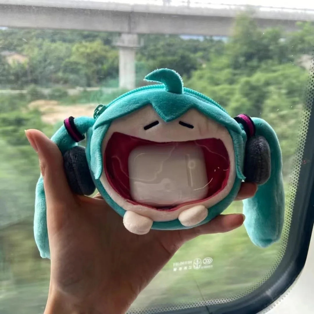 Japanese Anime Coin Purse Creative Hatsune Miku Big Mouth Cartoon Soft Doll Mini Itabag Messenger Bag Student Earphone Bag Gift