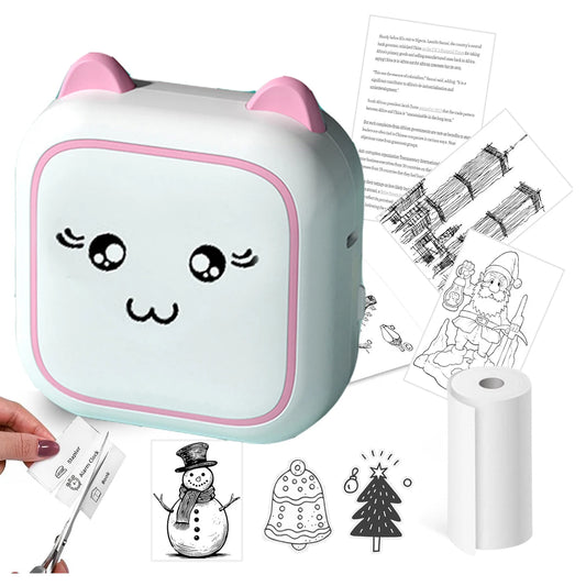 Portable Mini Printer， Wireless Photo Printer ，Ink-Free Thermal Printing For Notes Photos Memos For Android IOS
