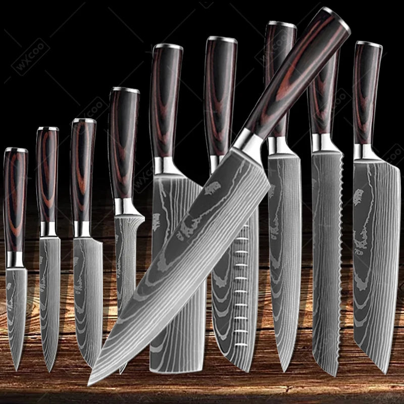Professiona Japanese Chef Knife Kitchen Knives Santoku Slicing Utility Bread Meat Cleaver Butcher Stainless Steel Cooking Knife
