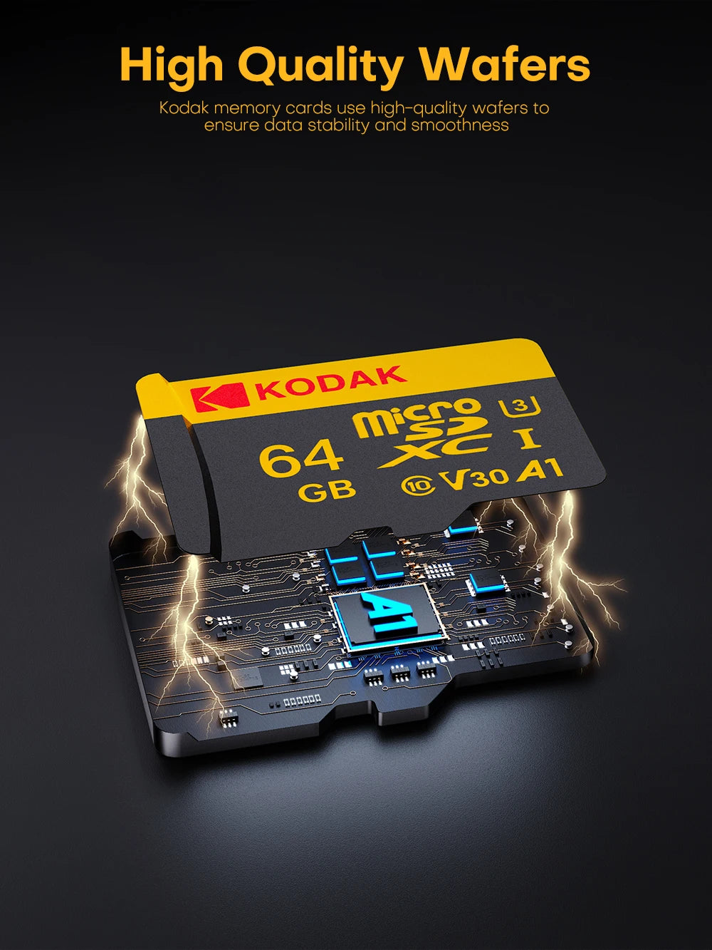 Kodak Micro SD Card Memory Card Class 10 32GB 64GB 128GB 256GB U3 4K High Speed Cartao De Memoria Flash Memory TF Mecard C10