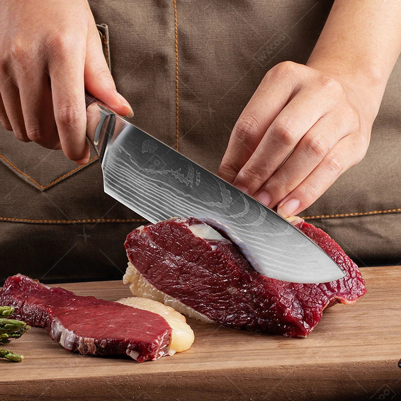 Professiona Japanese Chef Knife Kitchen Knives Santoku Slicing Utility Bread Meat Cleaver Butcher Stainless Steel Cooking Knife