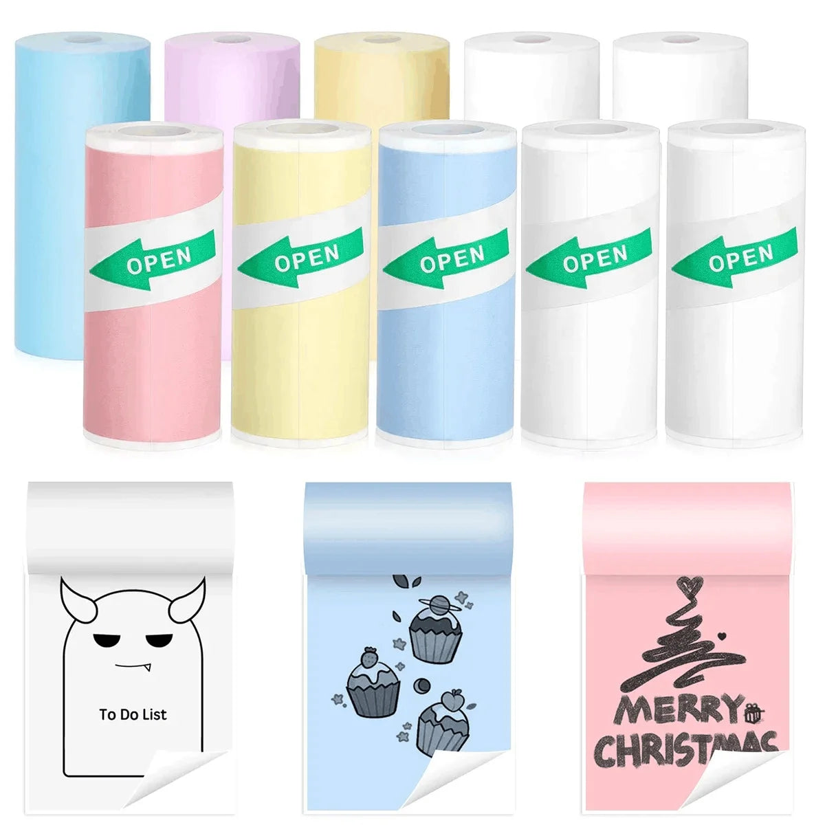 Mini Portable Printer Thermal Paper HD 57*25mm Universal Self-adhesive Roll Paper Label Sticker For Phone Printing Picture Photo