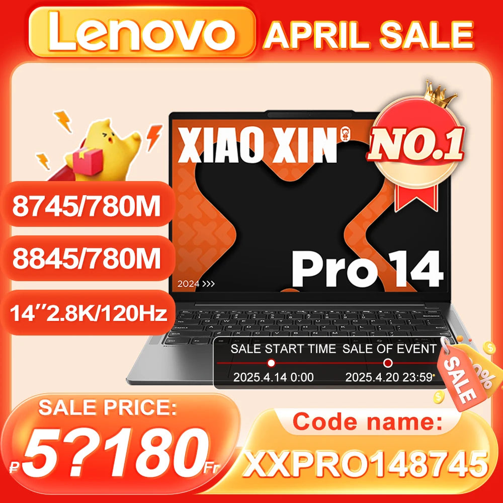 【TOP 1】Lenovo Xiaoxin Pro 14 8745/8845 24G/32G+1T 14inch 2.8K OLED 120Hz Screen